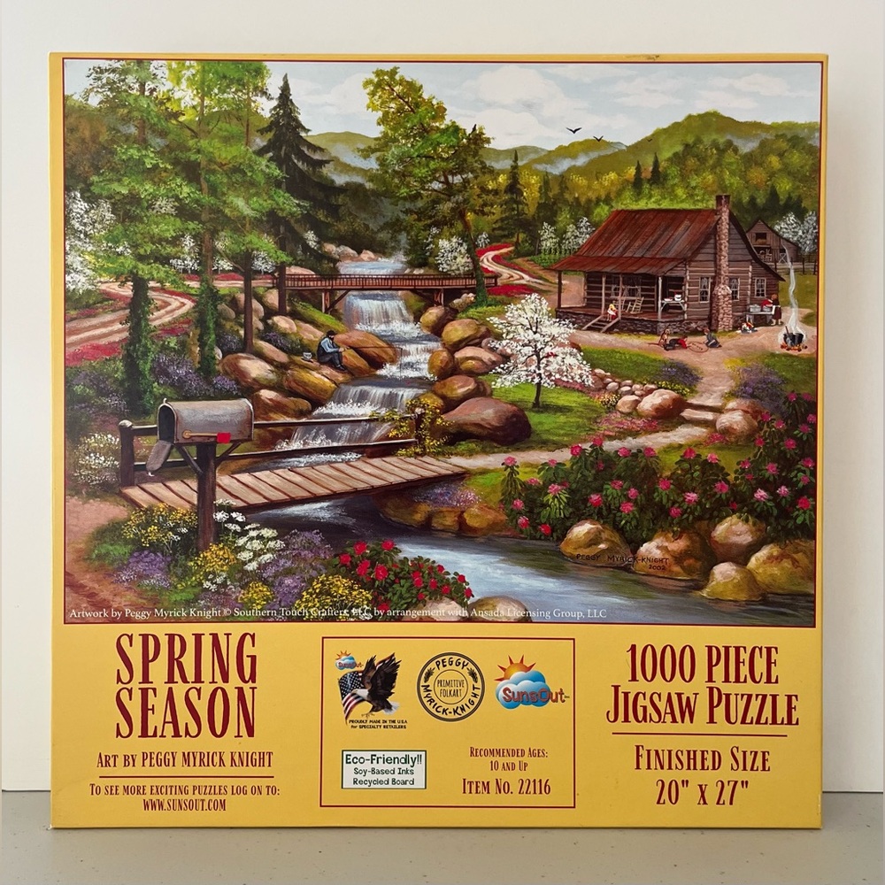 2/$16 SunsOut 1000 Piece Puzzle - Art by Peggy Myrick Knight “Spring Season”